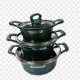 SET 3 PIESE CRATITE MOTIV LINII CIRCULARE RAC-666988