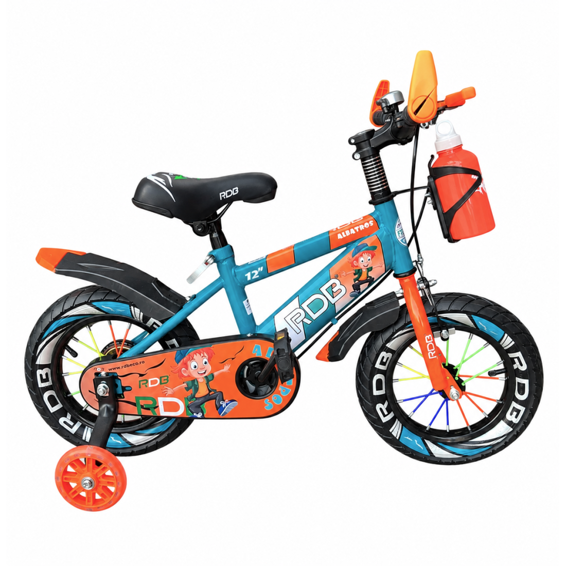 Bicicleta copii pentru baieti RDB Albatros, 12 inch, portocaliu