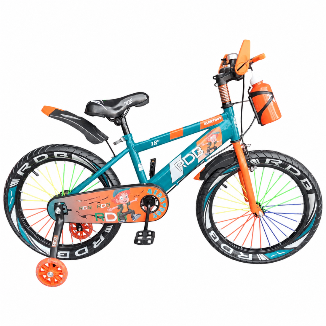 Bicicleta copii pentru baieti RDB Albatros, 18 inch, portocaliu