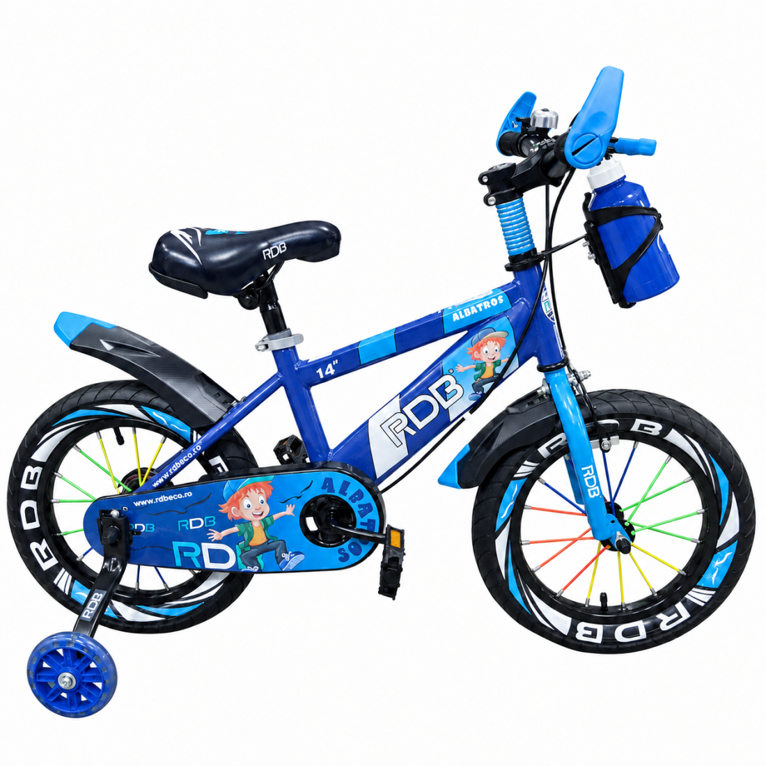 Bicicleta copii pentru baieti RDB Albatros, 14 inch, albastru