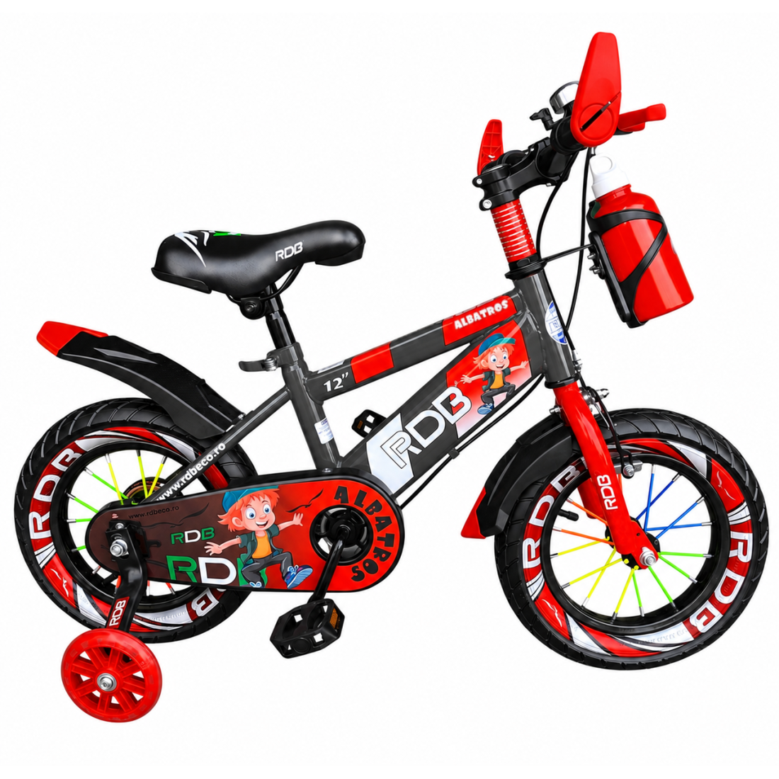 Bicicleta copii pentru baieti RDB Albatros, 12 inch, rosu