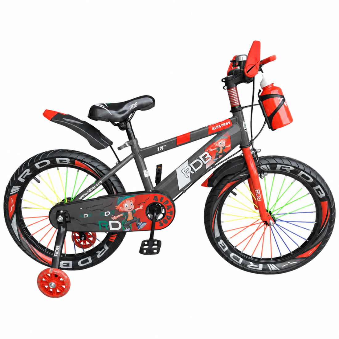 Bicicleta copii pentru baieti RDB Albatros, 18 inch, rosu