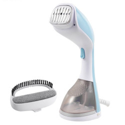 Aparat de calcat vertical cu abur DSP KD1079, 1400 W, rezervor detasabil 220 ml, abur 10-20 g/min, fier calcat cu incalzire in 30 secunde, 2 nivele abur, accesoriu scame, protectie supraincalzire, design compact si usor pentru calcare rapida, Alb/Albastru