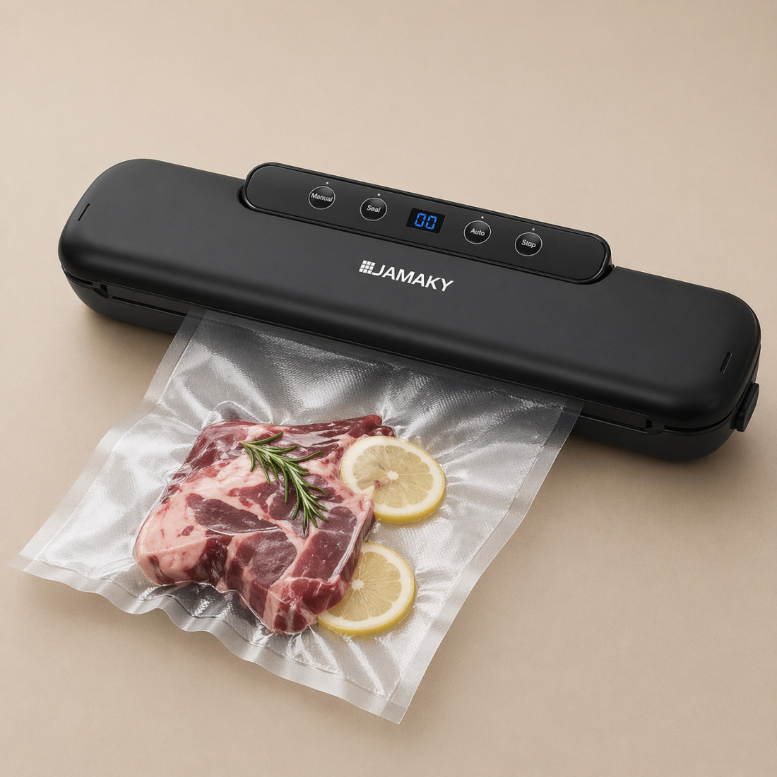 Aparat de vidat si sigilat alimente profesional, 110W, 60kpa, multiple functii de sigilare si vidare automata, zgomot redus, protectie supraincalzire, display LED, 30 cm bara de lipire, compact, 35 x 8.5 x 5 cm, 10 pungi incluse (20x25cm)