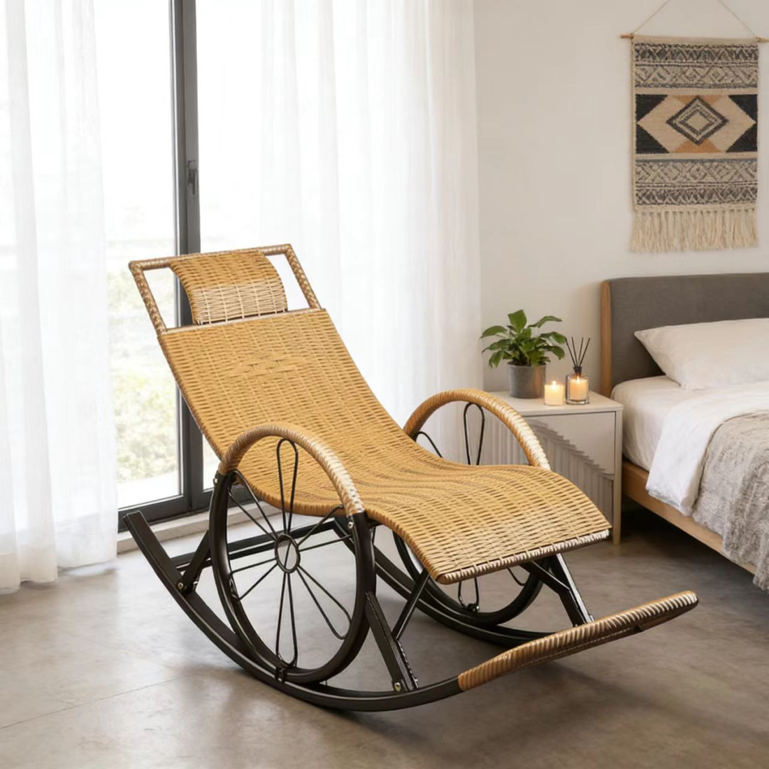 Balansoar cu cadru metalic pentru gradina, terasa, si balcon Balansoar cu cadru metalic pentru gradina, terasa, si balcon