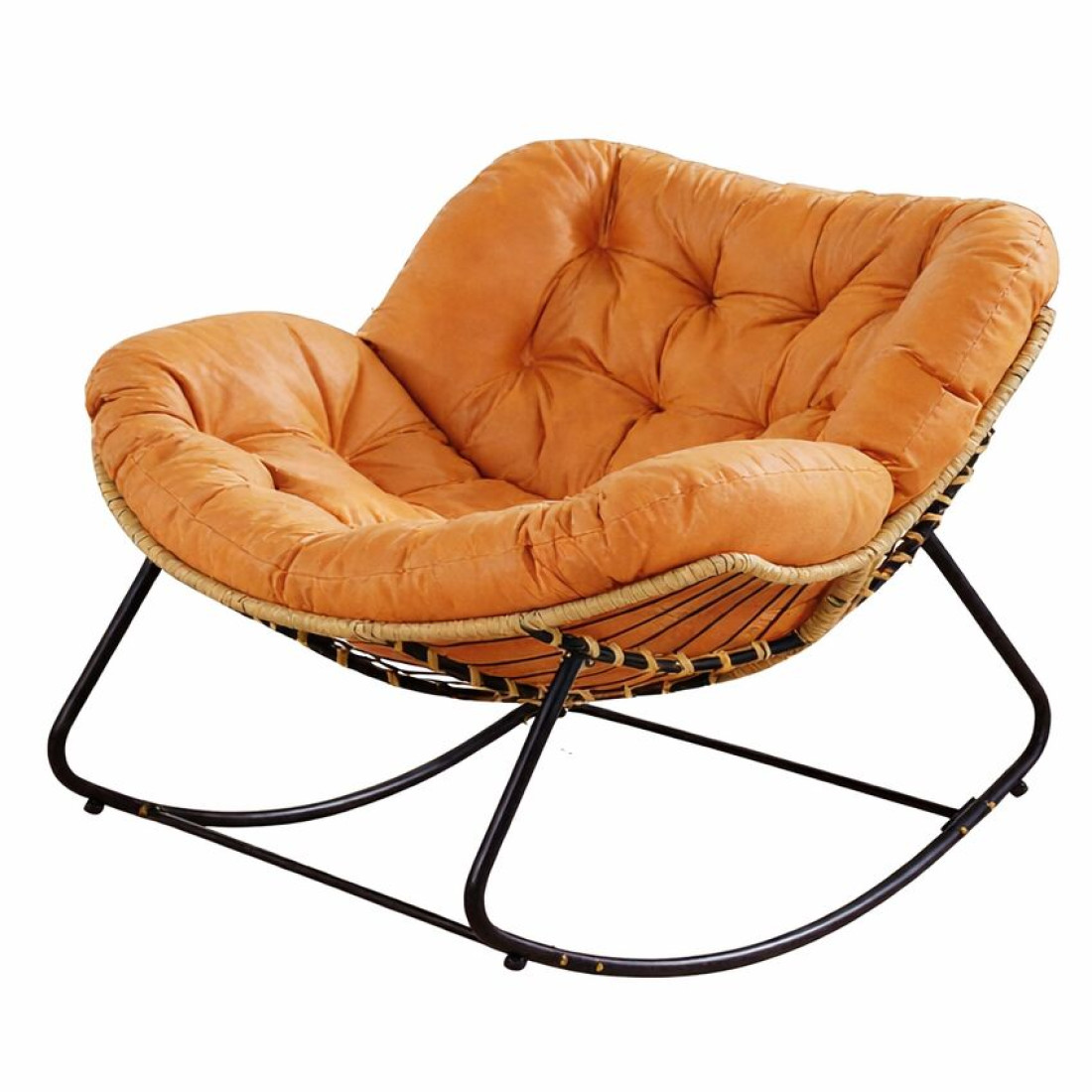 Fotoliu relaxant confortabil tip balansoar, cadru metalic, design anti-rasturnare, stil modern, perna moale detasabila si usor de curatat