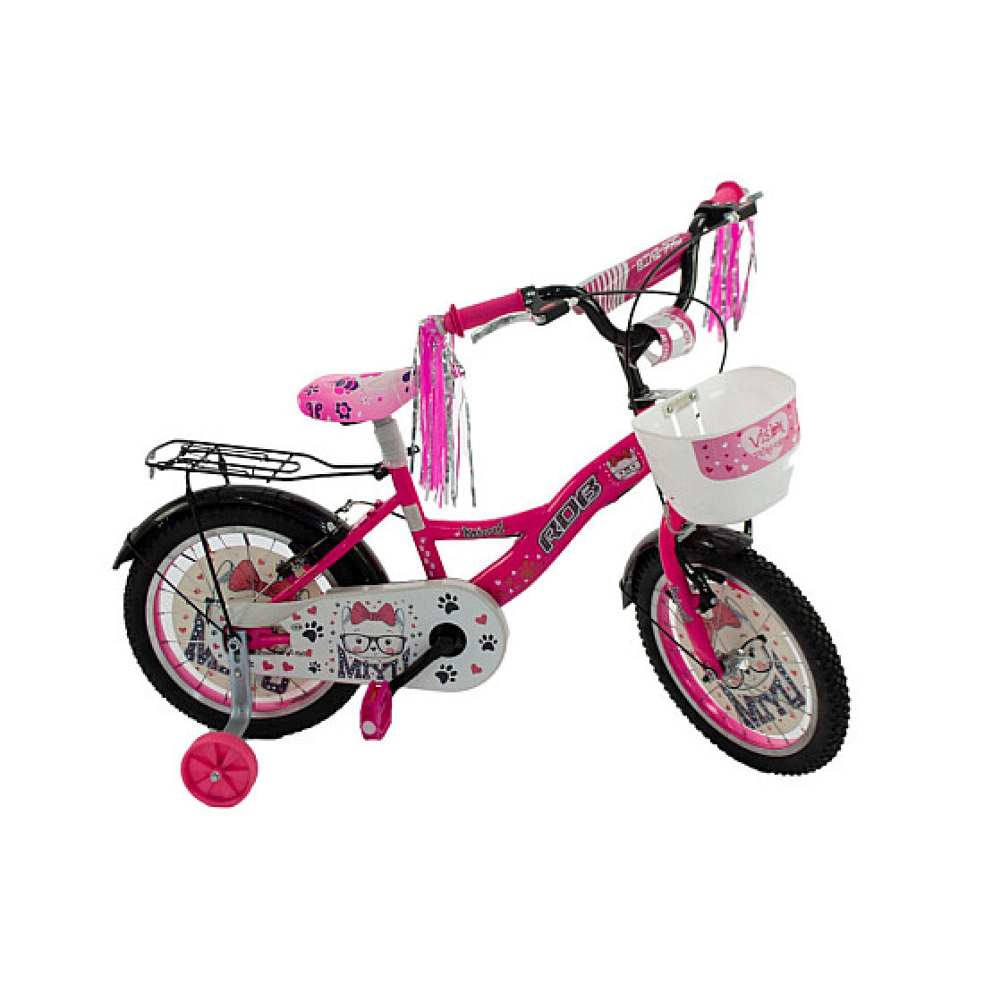 Bicicleta copii RDB MIYU culoare roz/alb roata 16" otel