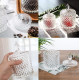 Vas decorativ din sticlă cu capac, design diamant, pentru bomboane sau lumanari, 13.5 x 8.5 cm