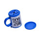 Cana cu amestecare automata cu capac, 350 ml, Self Stirring Mug, diametru 9 cm, albastra