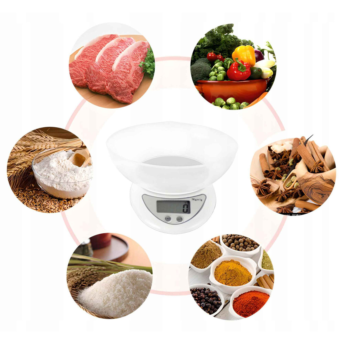 Cantar electronic de bucatarie, usor de utilizat, greutate maxima 5 Kg