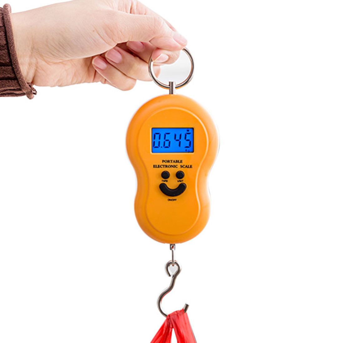 Cantar electronic de mana cu carlig, portabil, Ecran LCD, capacitate maxima de 50 kg