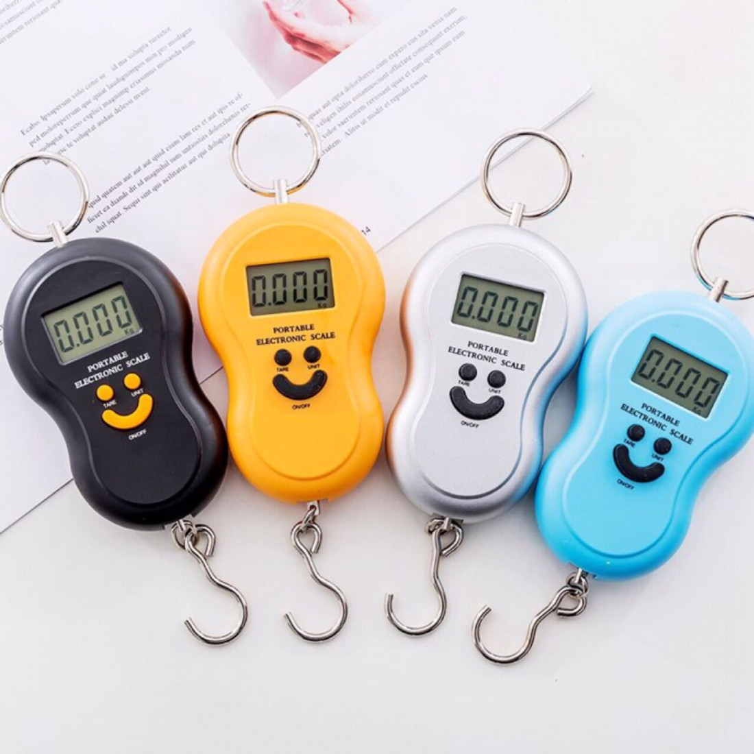 Cantar electronic de mana cu carlig, portabil, Ecran LCD, capacitate maxima de 50 kg