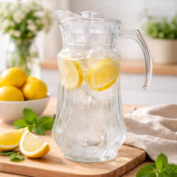 Carafa sticla cu capac, 1.8 L, design modern, 25 x 10 cm