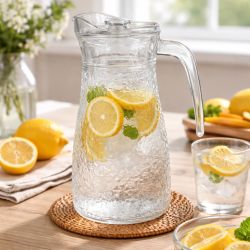 Carafa sticla cu capac, 1.2L, 21 x 11 cm Carafa sticla cu capac, 1.2L, 21 x 11 cm