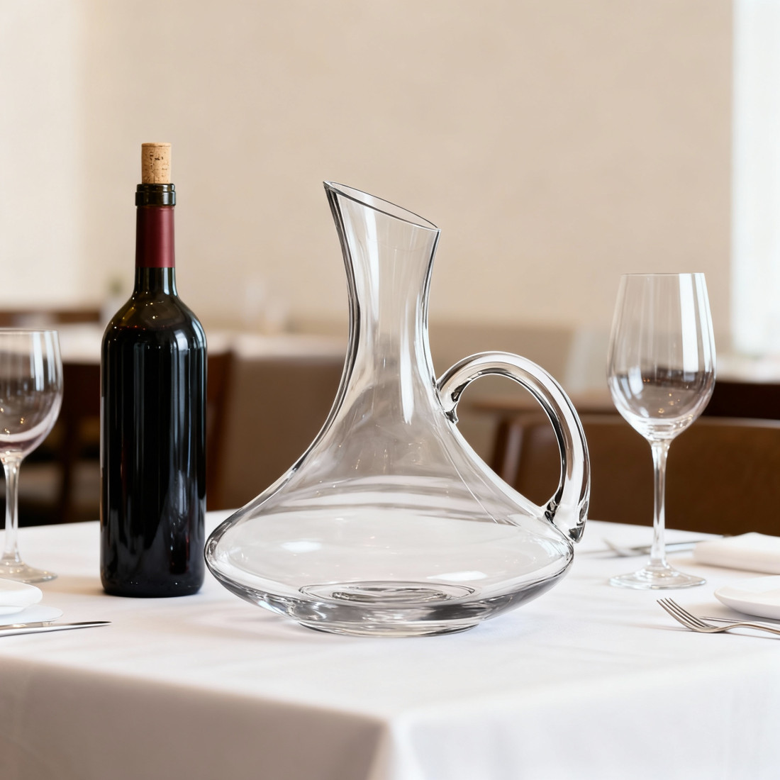 Carafa din sticla pentru vin, 1.8L, design elegant modern