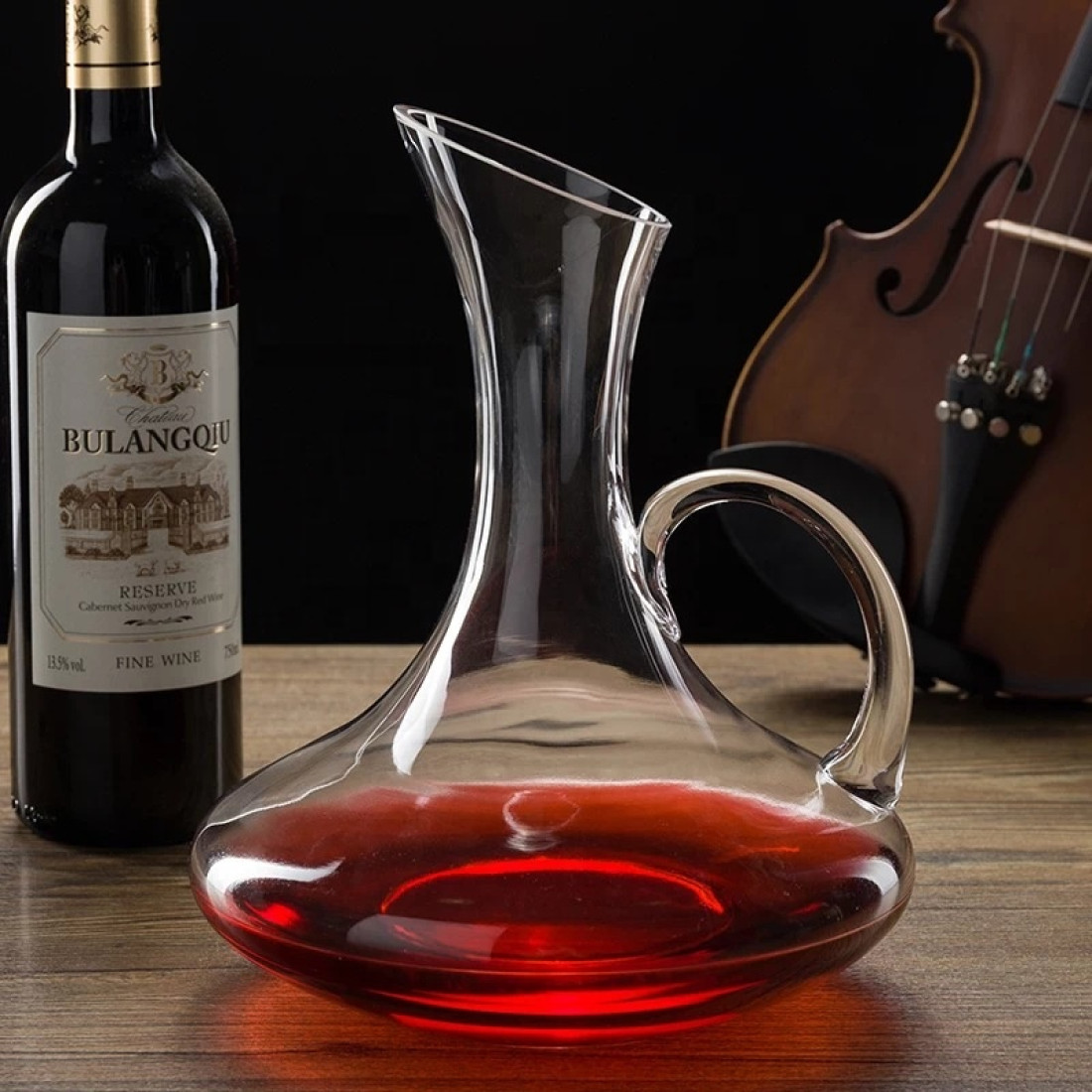 Carafa din sticla pentru vin, 1.8L, design elegant modern