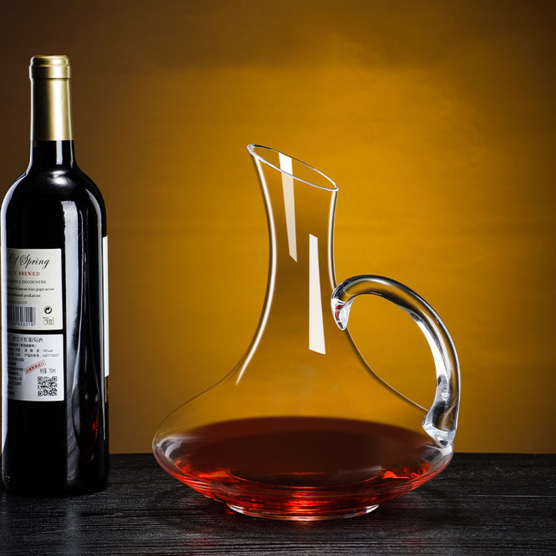 Carafa din sticla pentru vin, 1.8L, design elegant modern