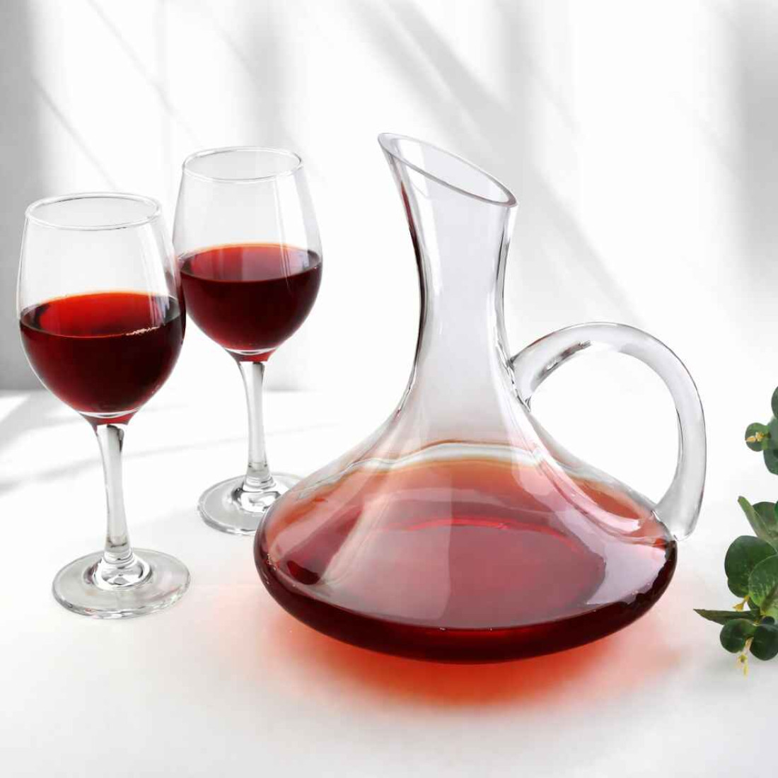 Carafa din sticla pentru vin, 1.8L, design elegant modern