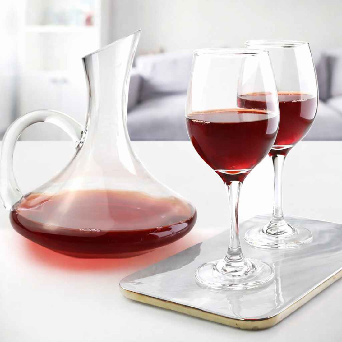 Carafa din sticla pentru vin, 1.8L, design elegant modern