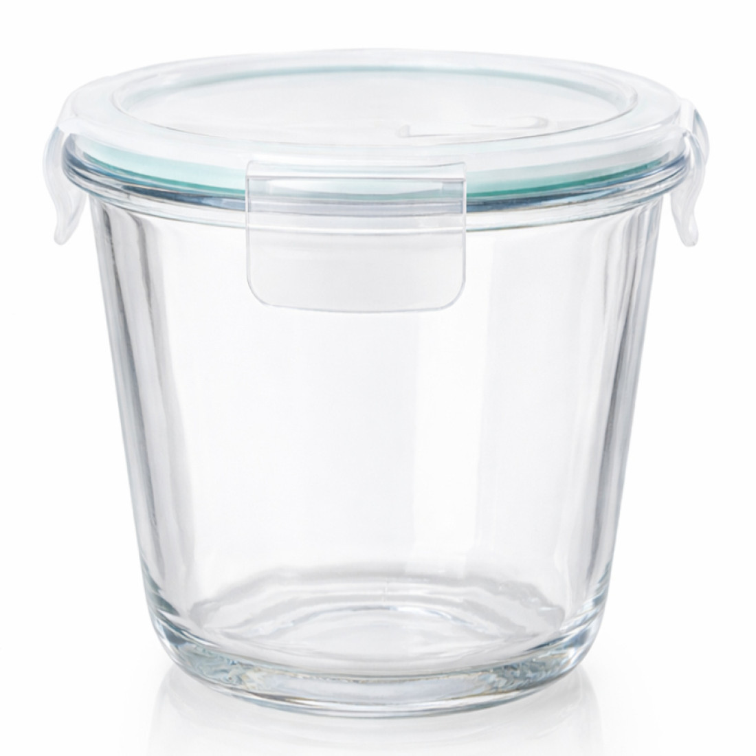 Caserola rotunda din sticla cu capac etans, 1L