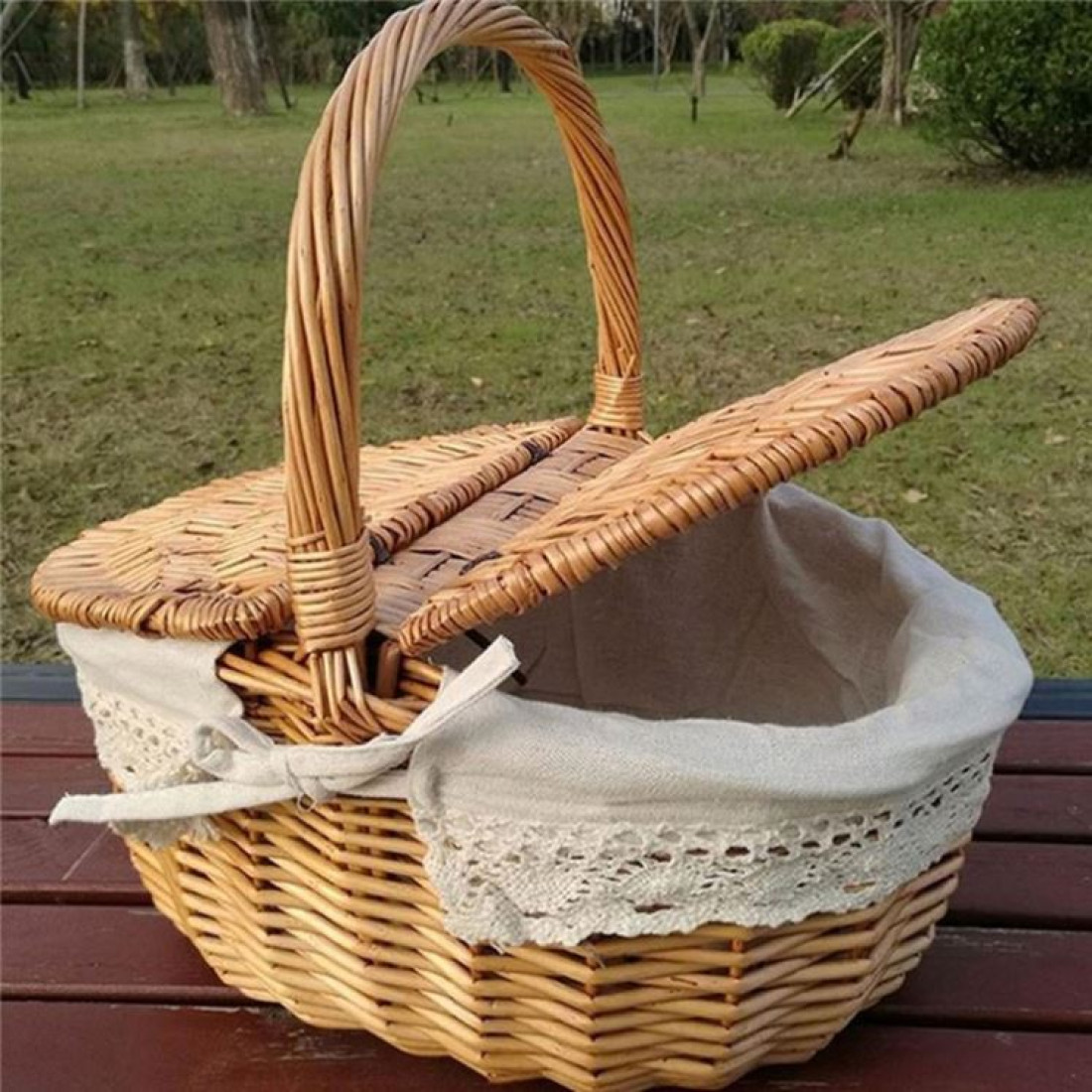 Cos picnic traditional cu capac, 45 x 35 x 22 cm