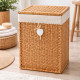 Cos de depozitare cu capac, impletit, traditional, 43 x 33 x 53 cm