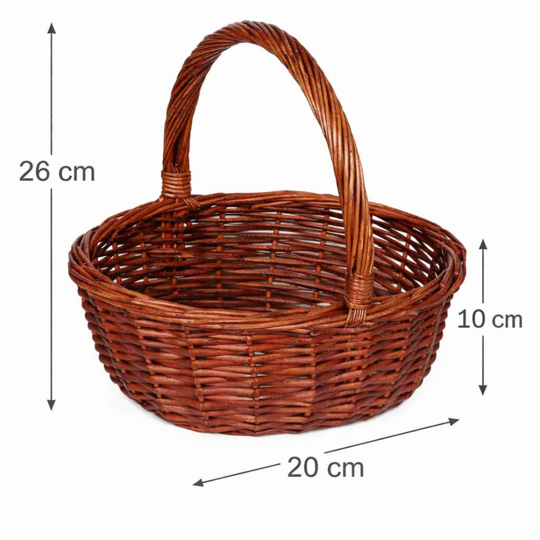 Cos de rachita impletit, design traditional rustic, 26 x 20 x 10 cm