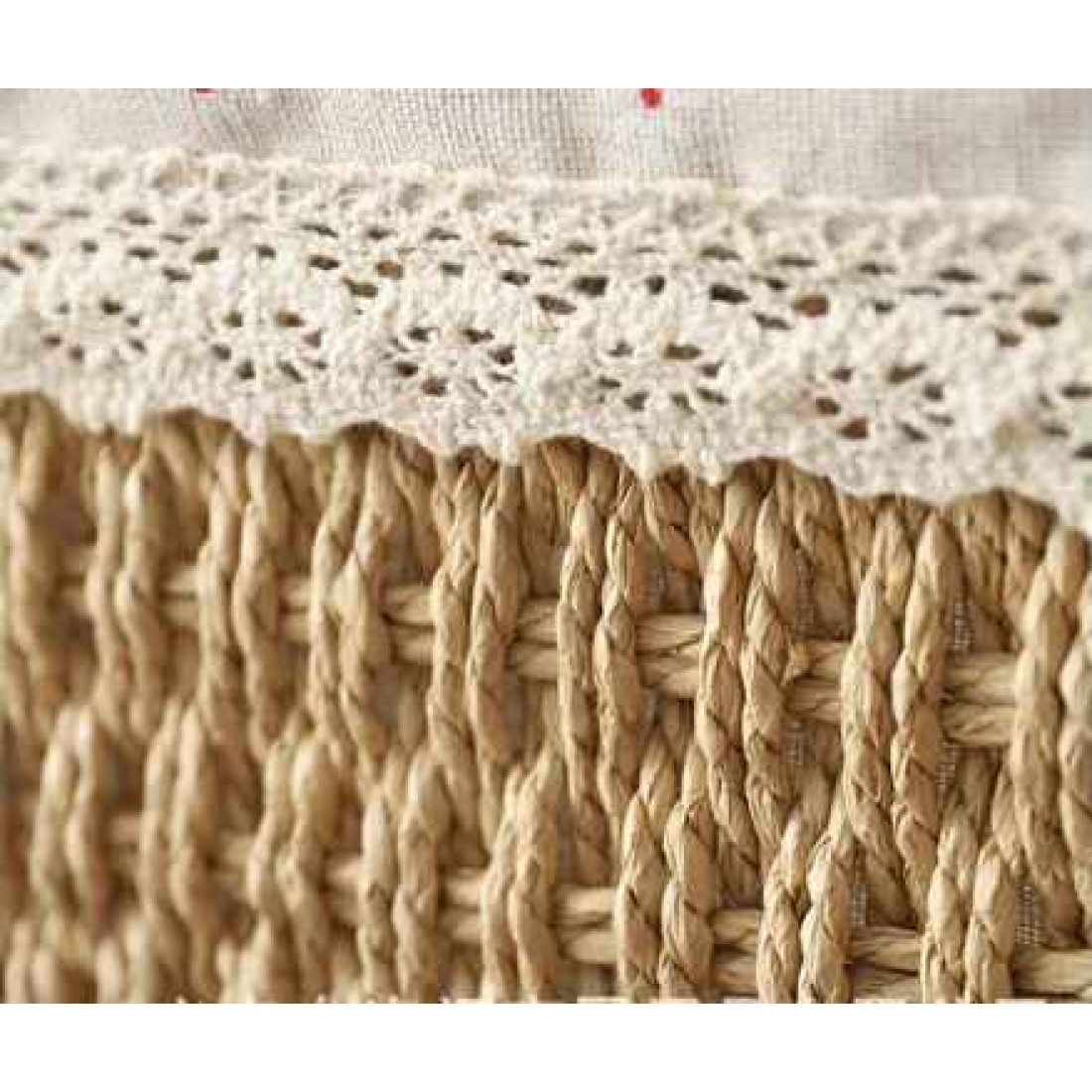 Cos din ratan adanc, mic,  18x12x8 cm, crem