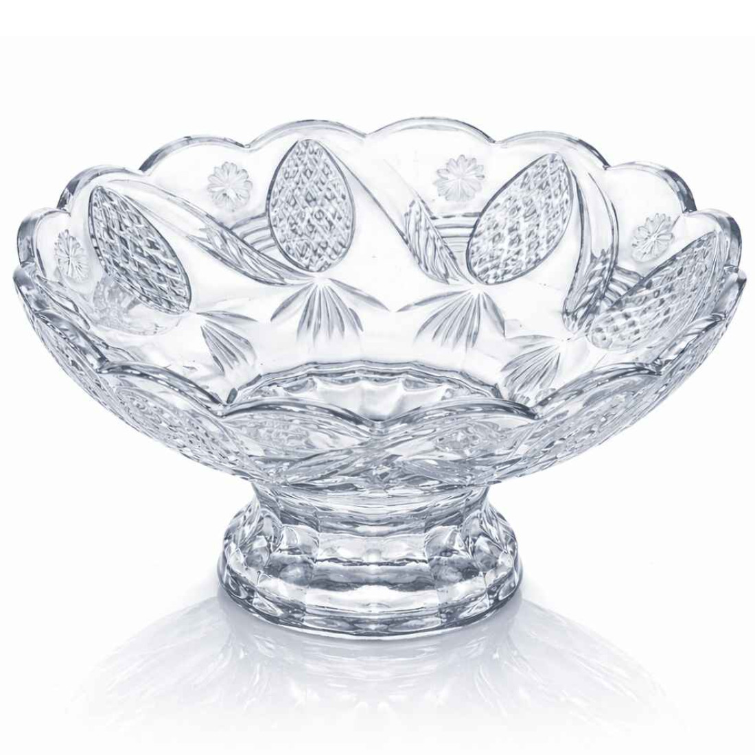 Bol din sticla elegant cu picior, 28 cm diametru, 10 cm inaltime