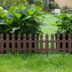 Gard ornamental de gradina, 50 x 30 cm, rezistent la conditii meteorologice, usor de montat, element decorativ pentru gradina, maro