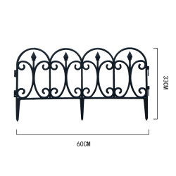 Gard ornamental de gradina negru, 60 x 33 cm, rezistent la conditii meteorologice, usor de maontat, element decorativ pentru gradina