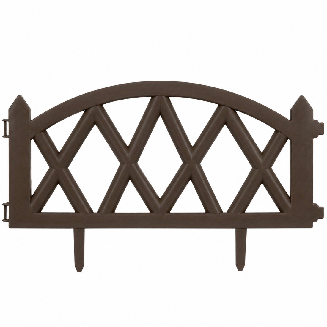 Gard ornamental de gradina, 60 x 34 cm, rezistent la conditii meteorologice, usor de montat, element decorativ pentru gradina, maro