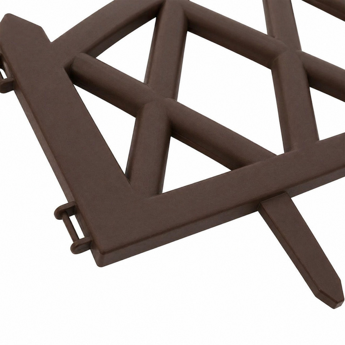 Gard ornamental de gradina, 60 x 34 cm, rezistent la conditii meteorologice, usor de montat, element decorativ pentru gradina, maro