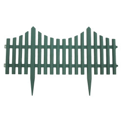 Gard ornamental de gradina verde, 60 x 32 cm, rezistent la conditii meteorologice, usor de montat, element decorativ pentru gradina