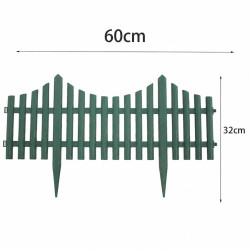 Gard ornamental de gradina verde, 60 x 32 cm, rezistent la conditii meteorologice, usor de montat, element decorativ pentru gradina