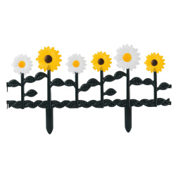 Gard ornamental de gradina cu floarea-soarelui, 60 x 30 cm, rezistent la conditii meteorologice, usor de montat, element decorativ pentru gradina