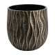 Ghiveci decorativ, 33 cm diametru, 36 cm inaltime, design texturat inspirat din forme naturale cu accente aurii subtile