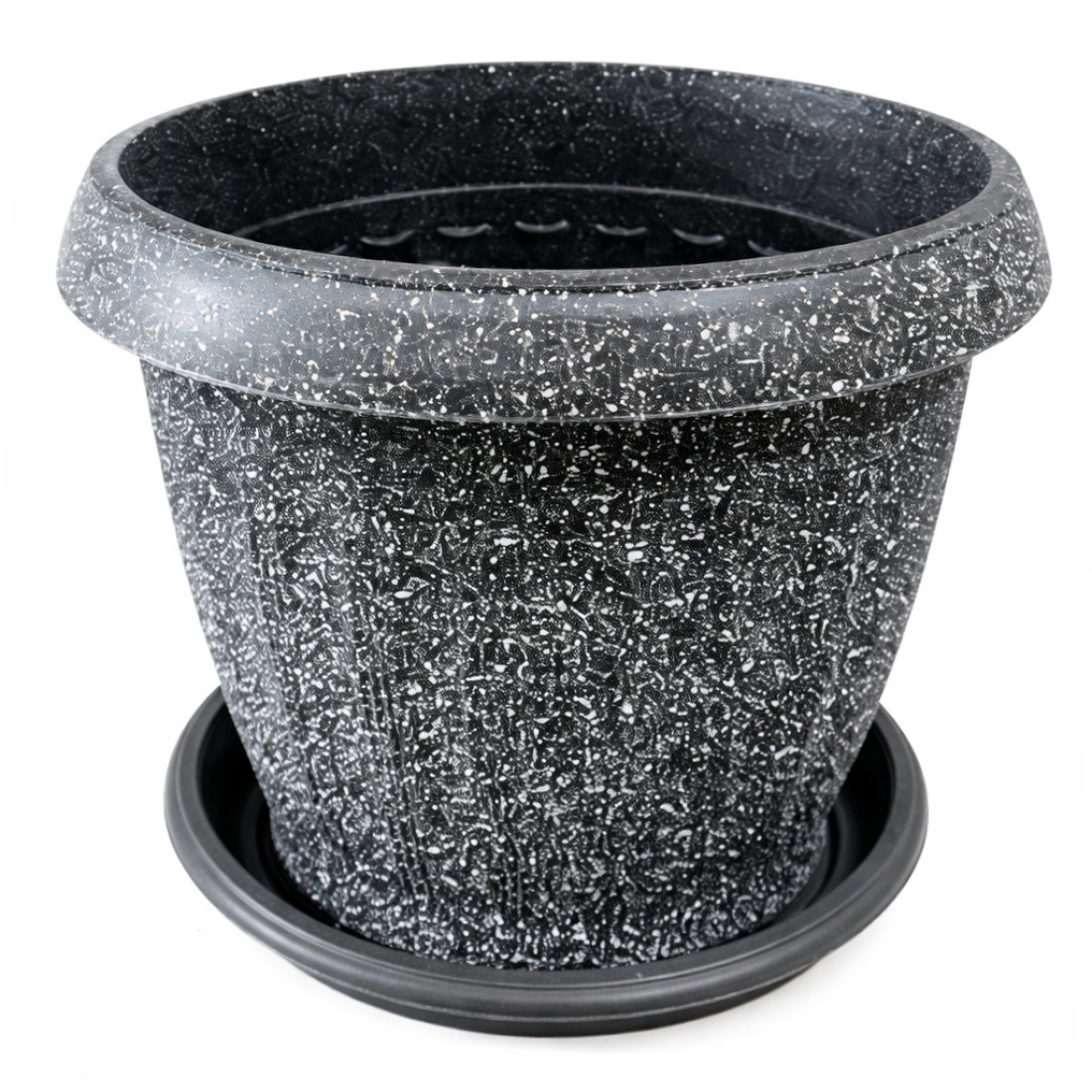 Ghiveci decorativ, 25 cm diametru, 20 cm inaltime, cu aspect de marmura