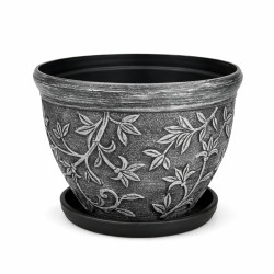 Ghiveci decorativ, 24.5 cm diametru, 19 cm inaltime, design traditional rustic