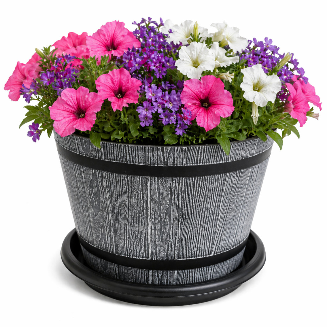 Ghiveci decorativ, 23 cm diametru, 16 cm inaltime, design traditional rustic