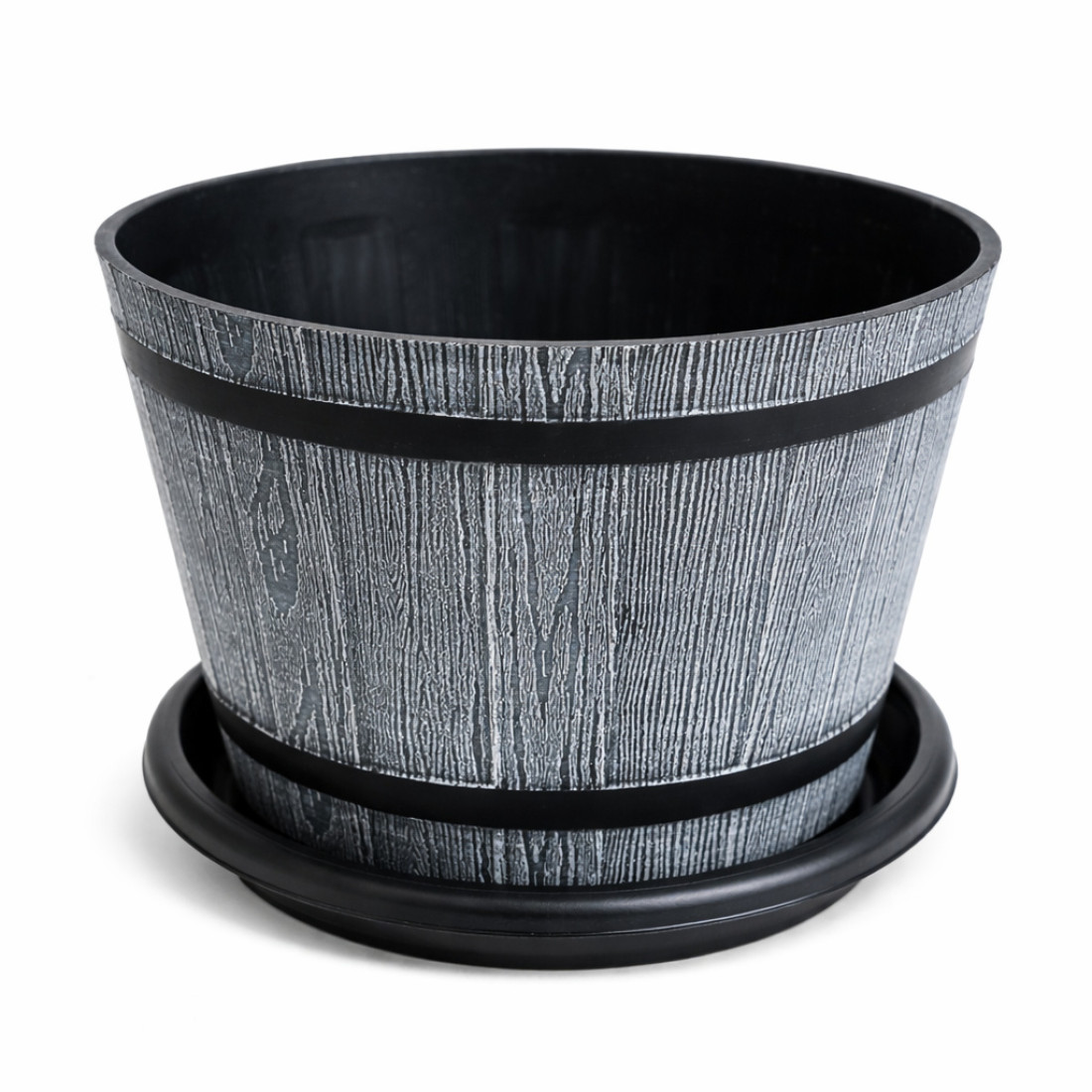 Ghiveci decorativ, 23 cm diametru, 16 cm inaltime, design traditional rustic