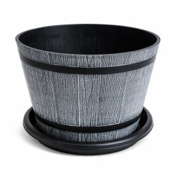 Ghiveci decorativ, 23 cm diametru, 16 cm inaltime, design traditional rustic