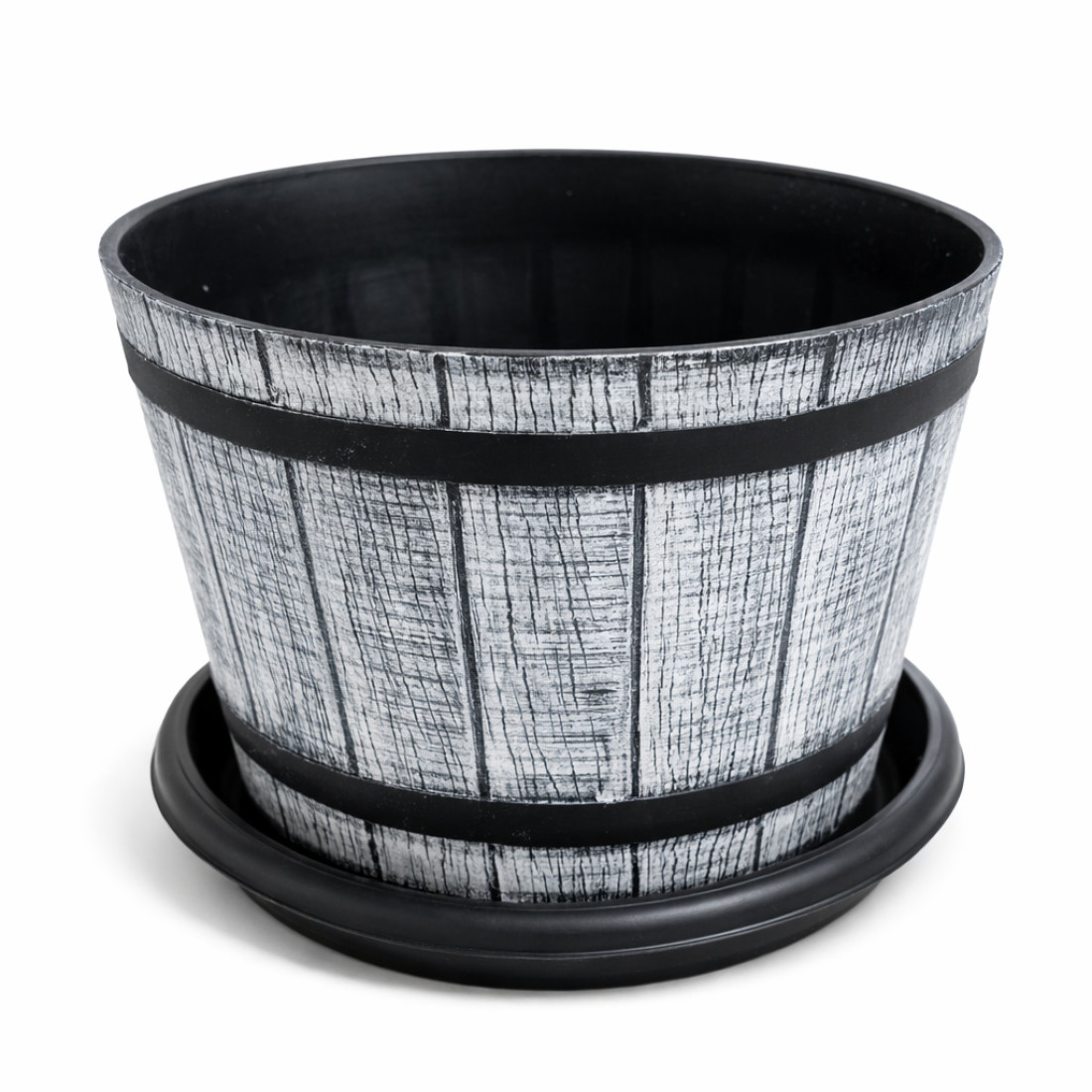 Ghiveci decorativ, 39 cm diametru, 23 cm inaltime, design traditional rustic