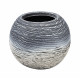Ghiveci decorativ rotund, 10 cm diametru, 15 cm inaltime,  finisaj texturat gri, design modern