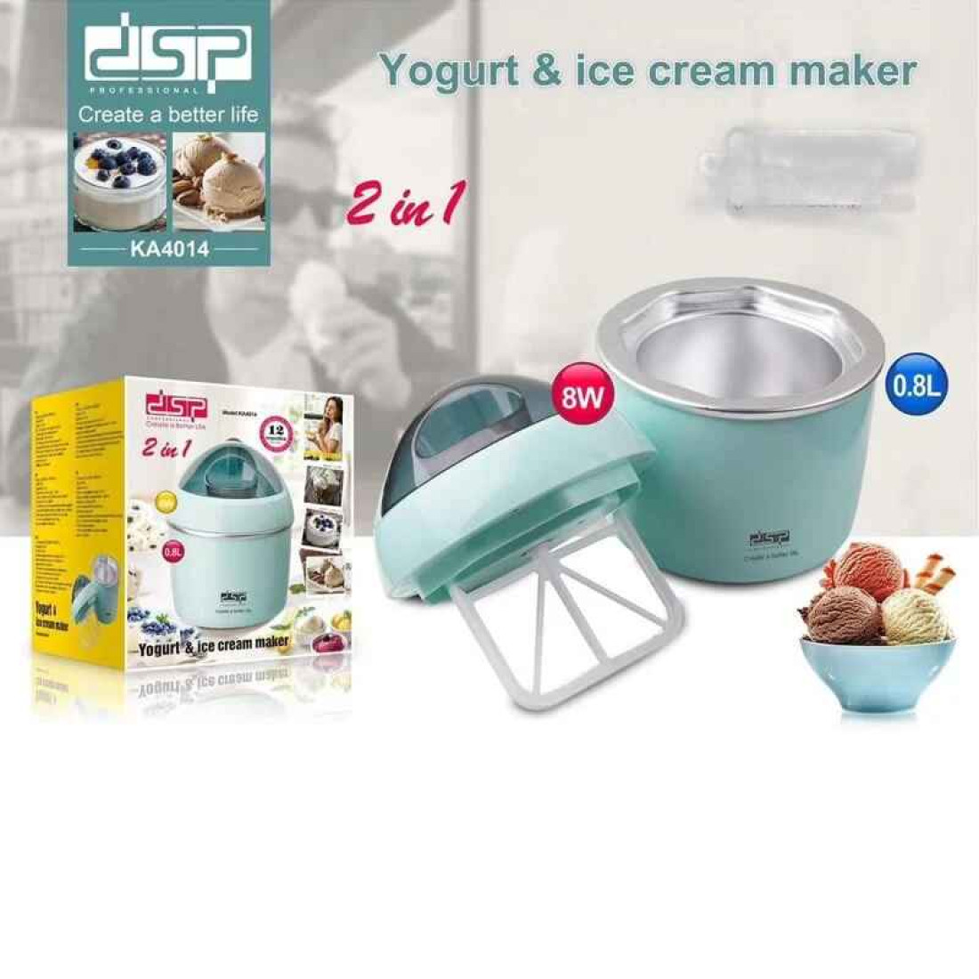 Masina de inghetata si iaurt DSP KA4014 Masina de inghetata si iaurt DSP KA4014