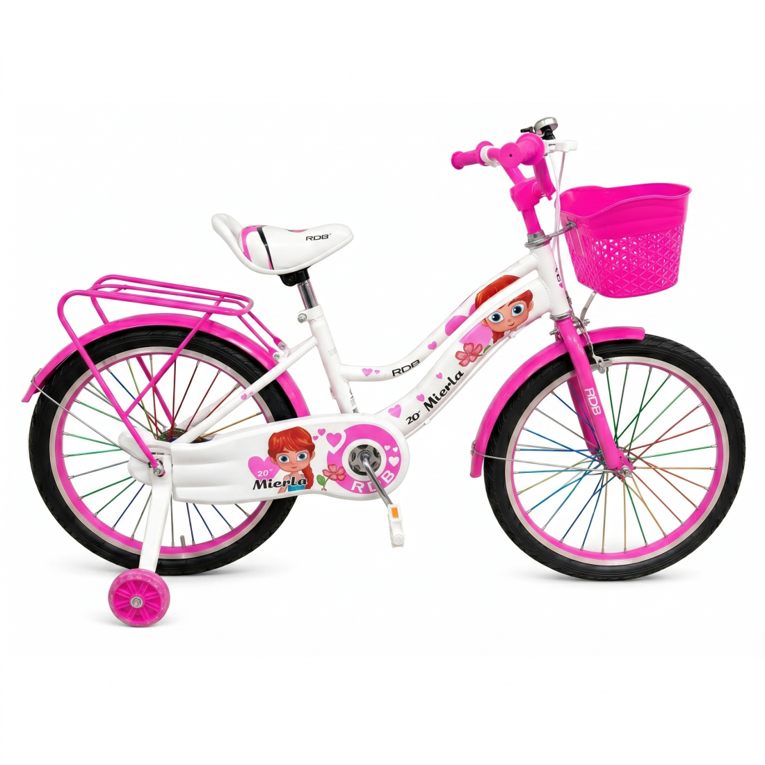 Bicicleta copii pentru fete RDB Mierla Fucsia, 20 inch