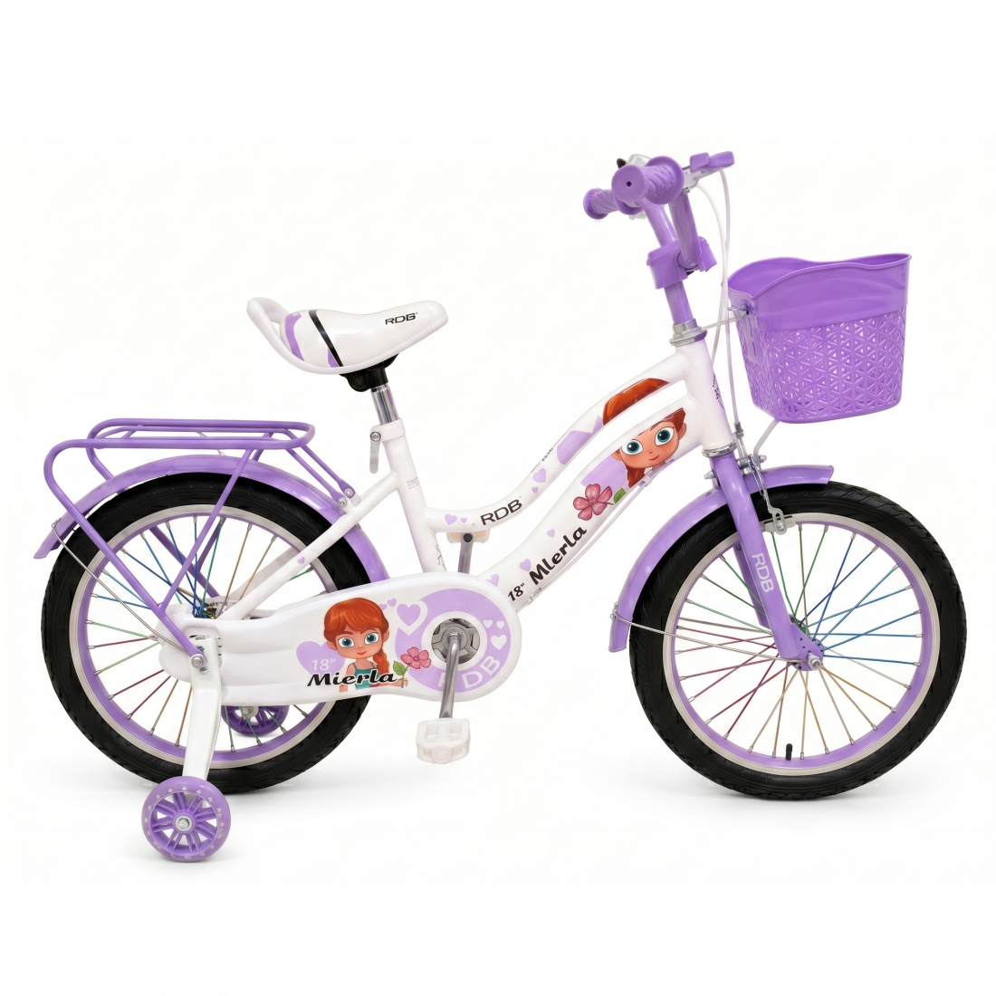 Bicicleta copii pentru fete RDB Mierla, 18 inch, mov