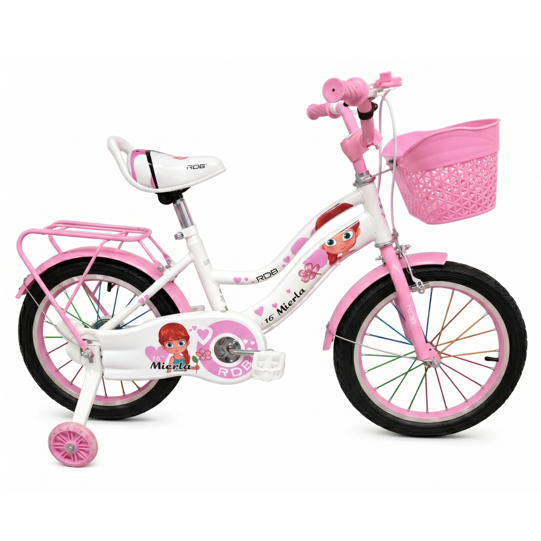 Bicicleta copii pentru fete RDB Mierla, 16 inch, roz