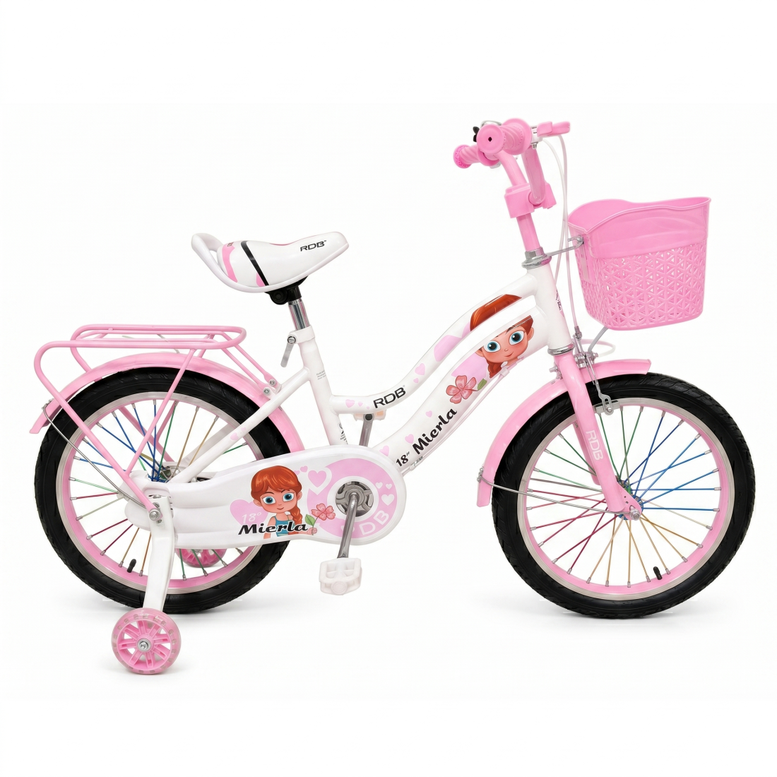 Bicicleta copii pentru fete RDB Mierla, 18 inch, roz