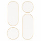 Set 4 oglinzi decorative de perete, 2 ovale (68x28cm) si 2 rotunde (28 x28 cm), rama aurie